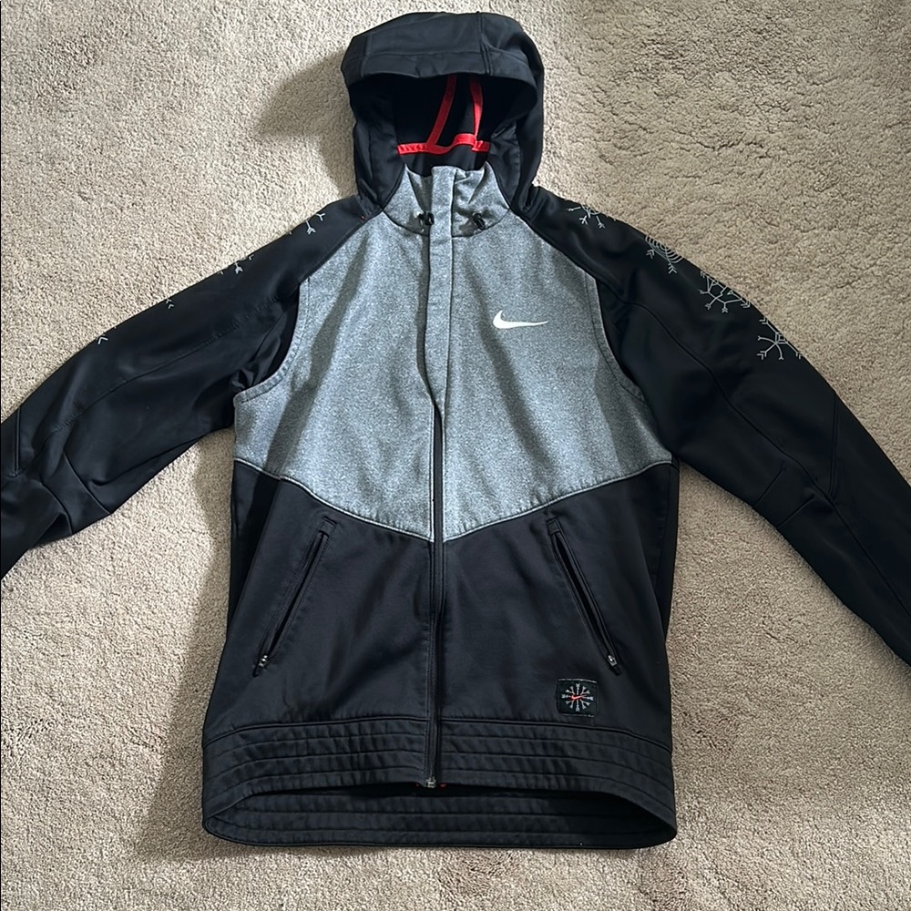 Nike Black and Gray Performance Jacket with Hood